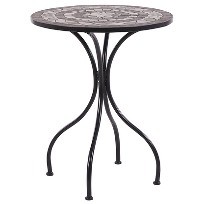Legacy Garden Bistro Set Metal Black With Mosaic Tiles