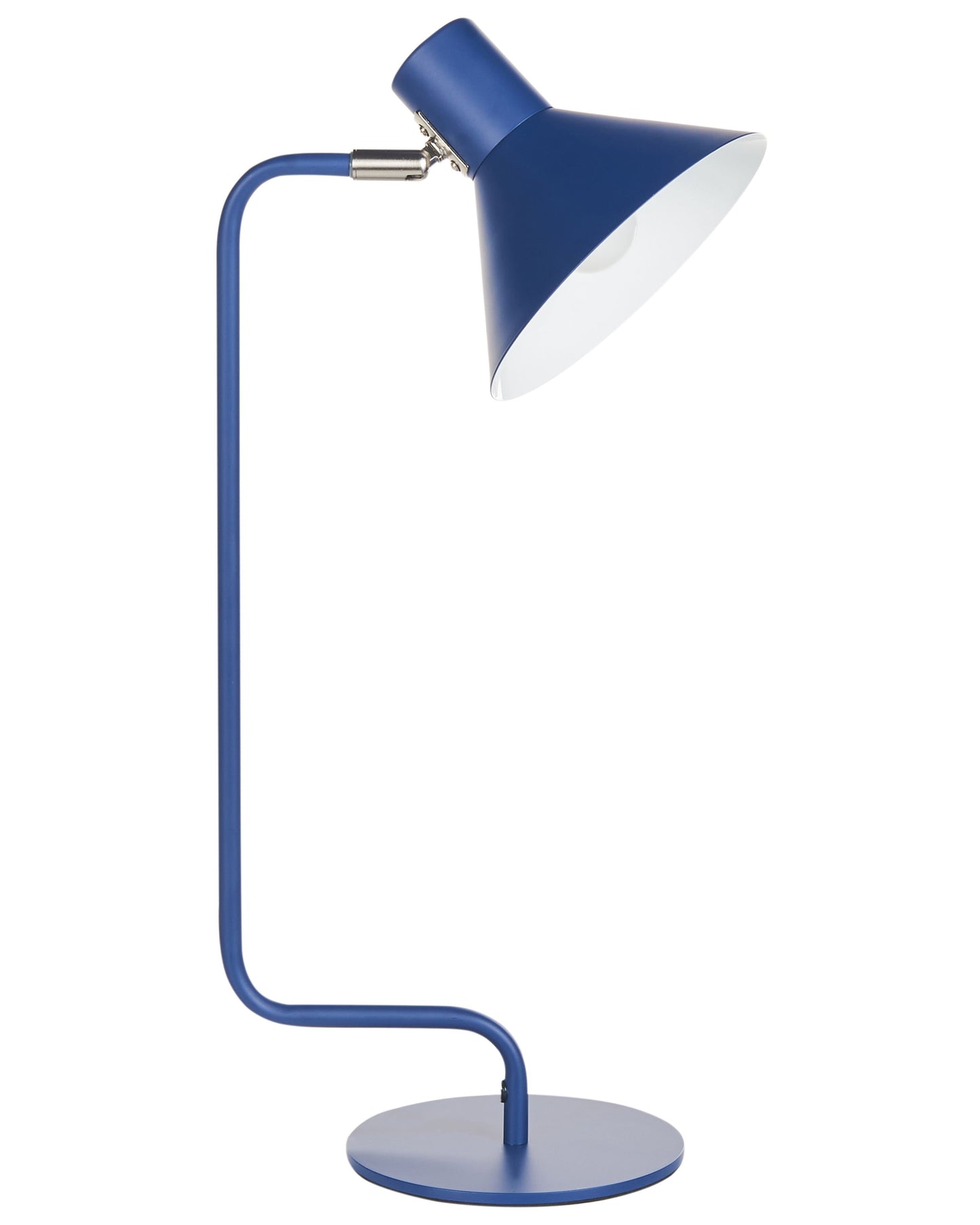 Blue Metal Desk Lamp 51cm Adjustable Cone Shade