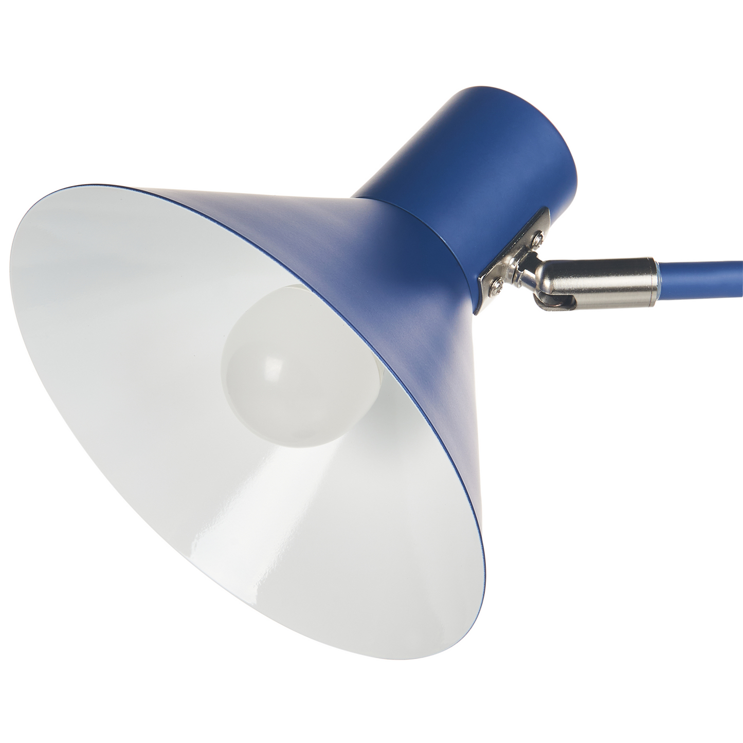 Blue Metal Desk Lamp 51cm Adjustable Cone Shade