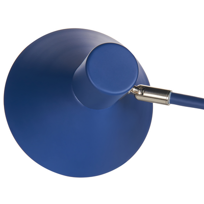 Blue Metal Desk Lamp 51cm Adjustable Cone Shade