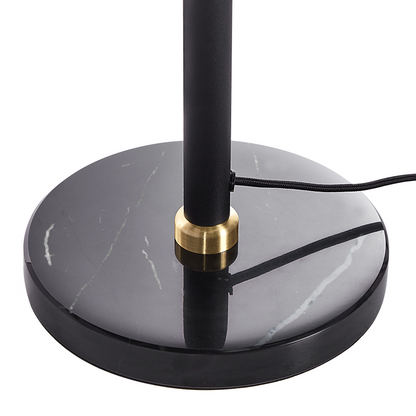 Table Lamp Black Gold White Glass Half Globe Shade 55cm Retro