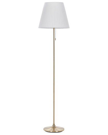 Floor Lamp Brass White Empire Shade 148cm Retro Classic