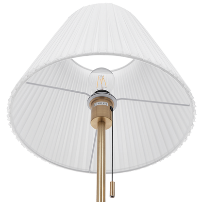 Floor Lamp Brass White Empire Shade 148cm Retro Classic