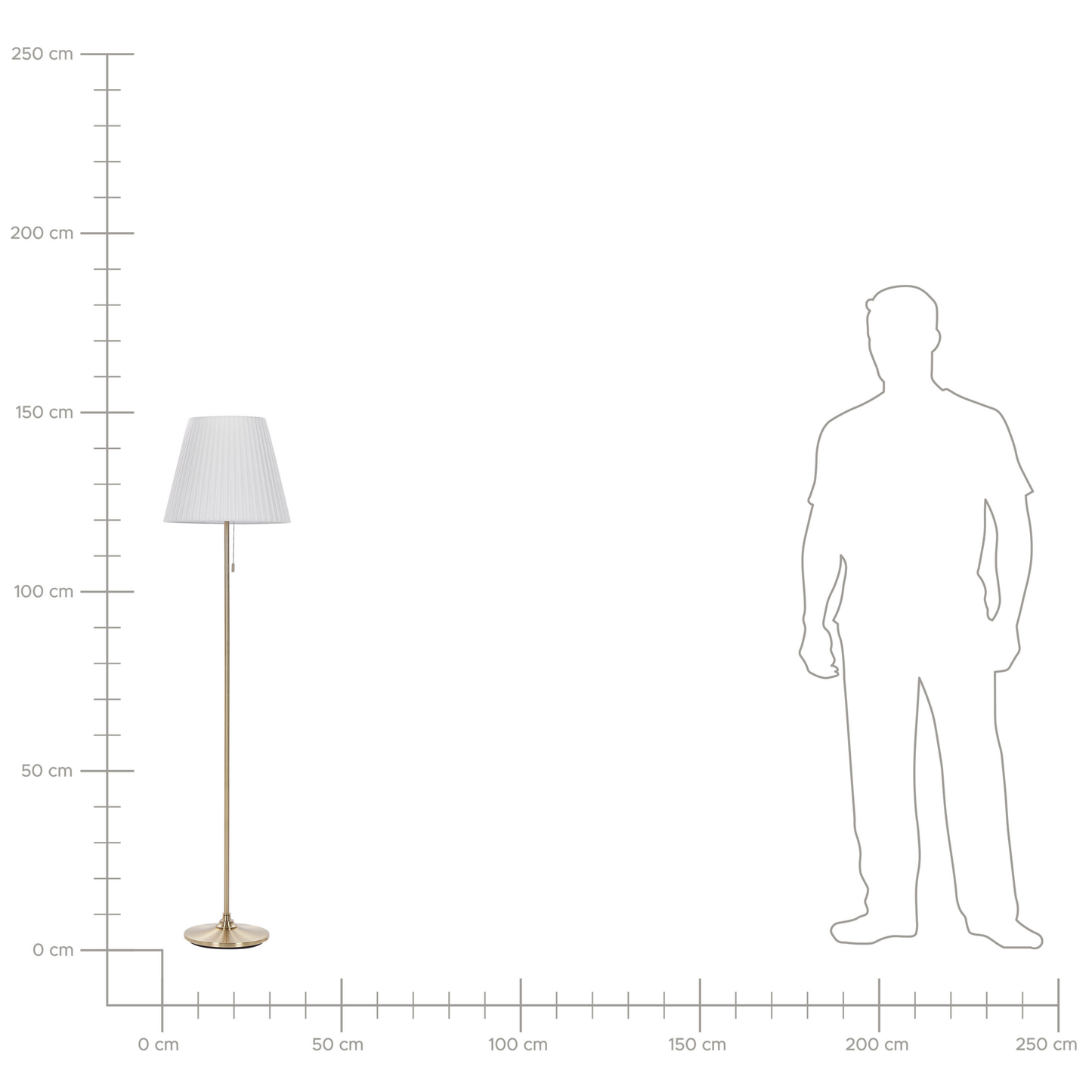 Floor Lamp Brass White Empire Shade 148cm Retro Classic