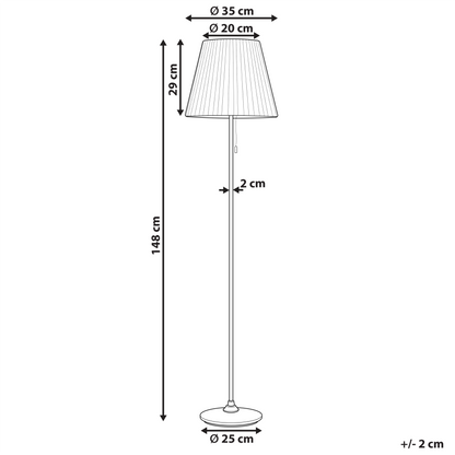 Floor Lamp Brass White Empire Shade 148cm Retro Classic