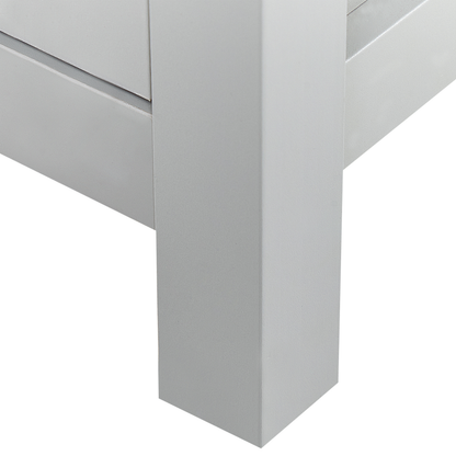 TV Stand 130cm Grey And Light Wood With Cable Management And Doors Storage Shelves Modern Style
