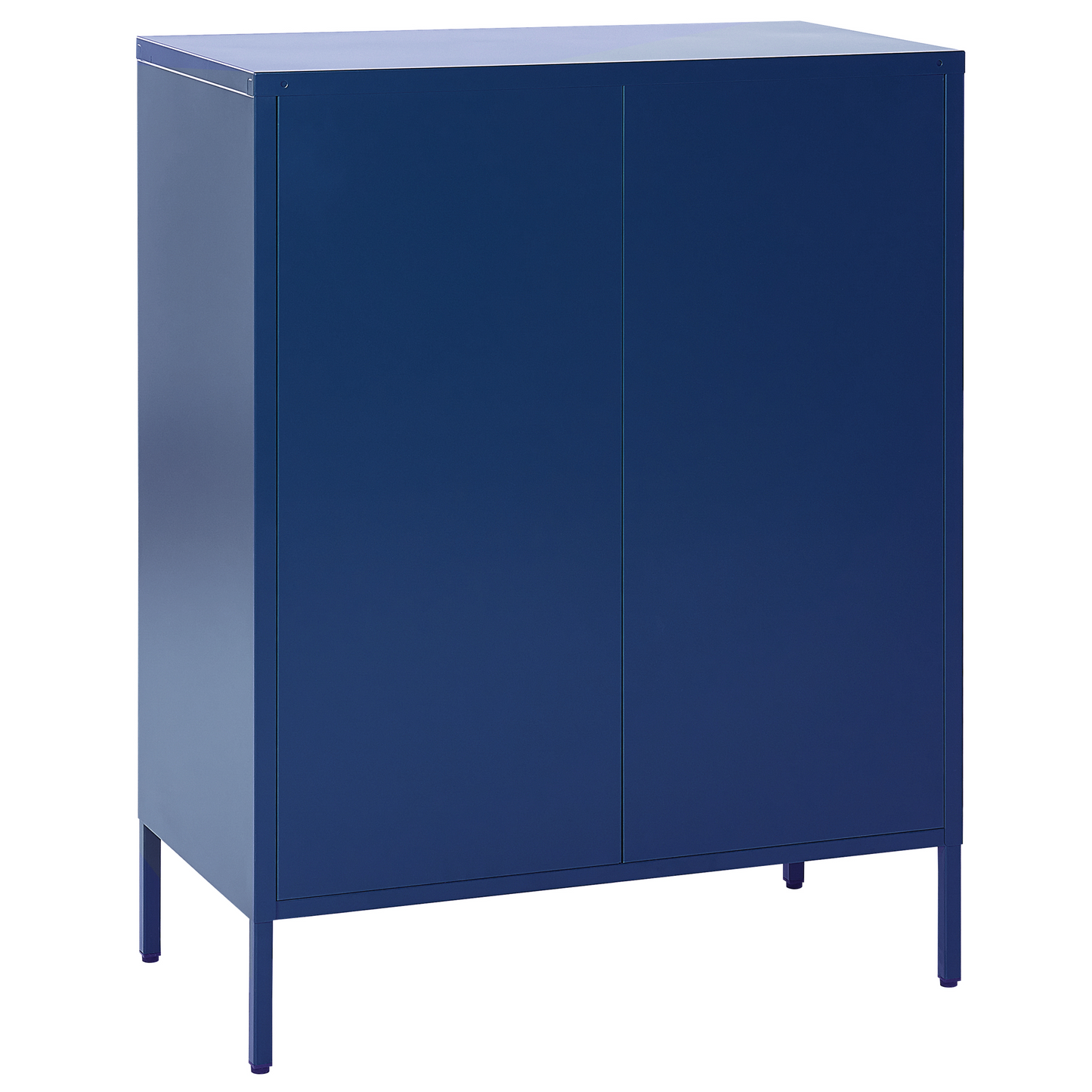 Navy Blue Metal Office Cabinet 2 Door Locking With Keys