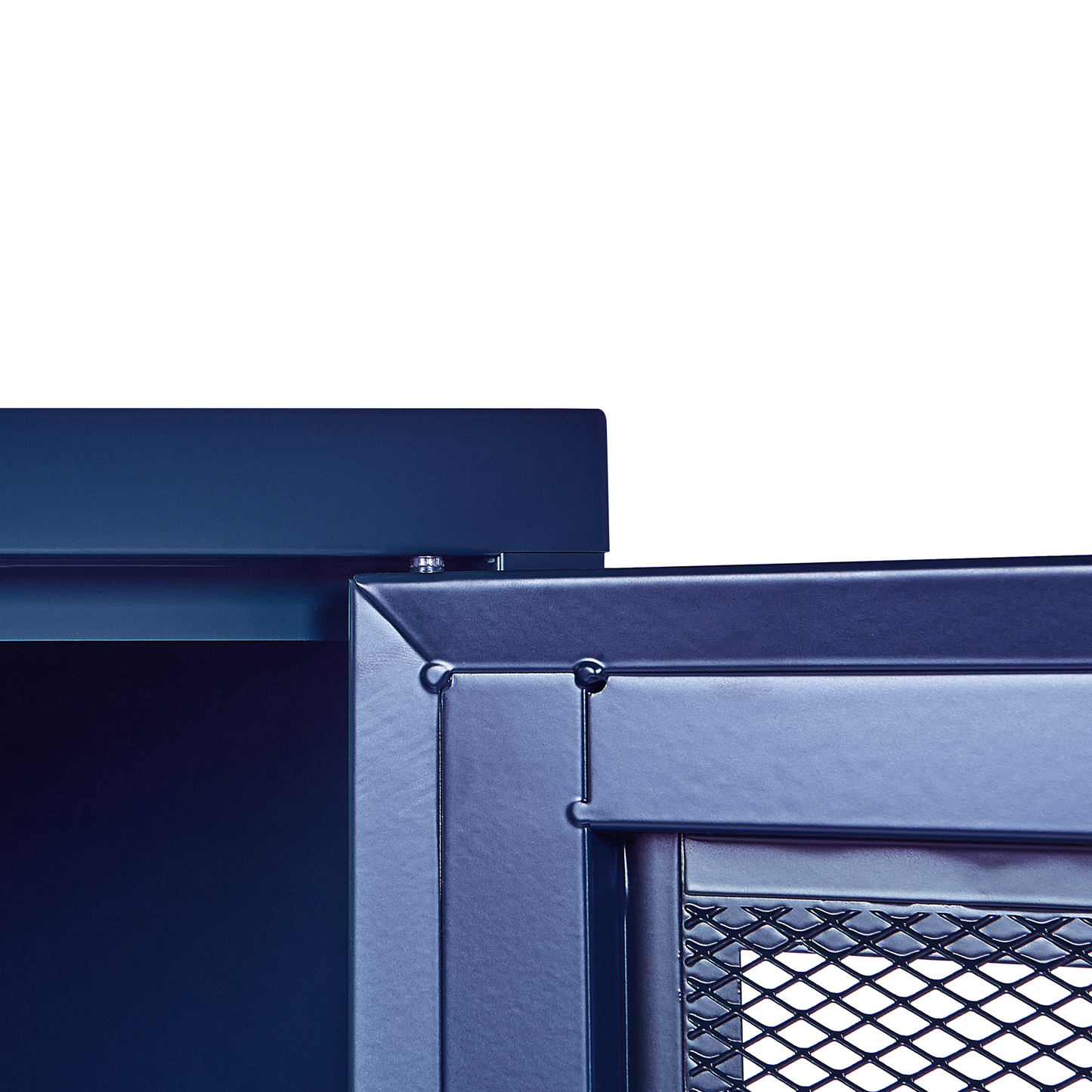 Navy Blue Metal Office Cabinet 2 Door Locking With Keys