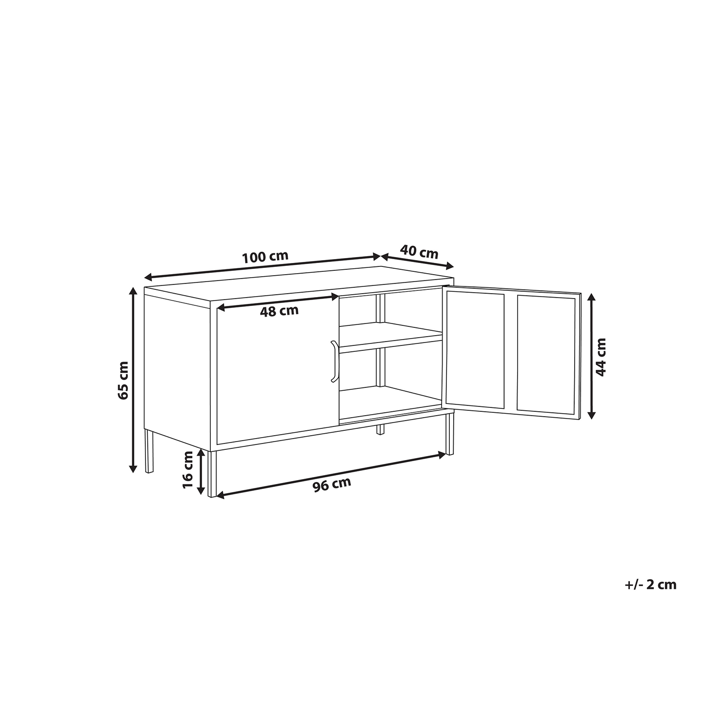 Green Steel Two-Door Sideboard For Home Office