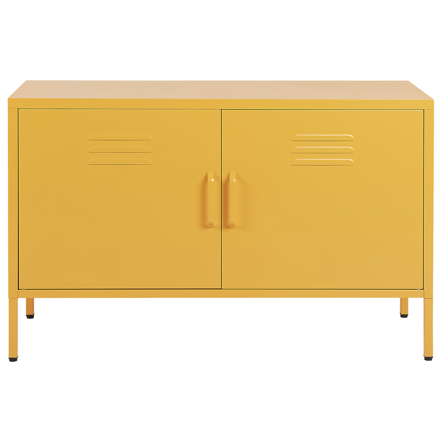 2 Door Yellow Steel Industrial Sideboard For Home Office