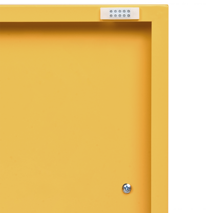 2 Door Yellow Steel Industrial Sideboard For Home Office