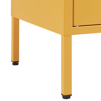 2 Door Yellow Steel Industrial Sideboard For Home Office