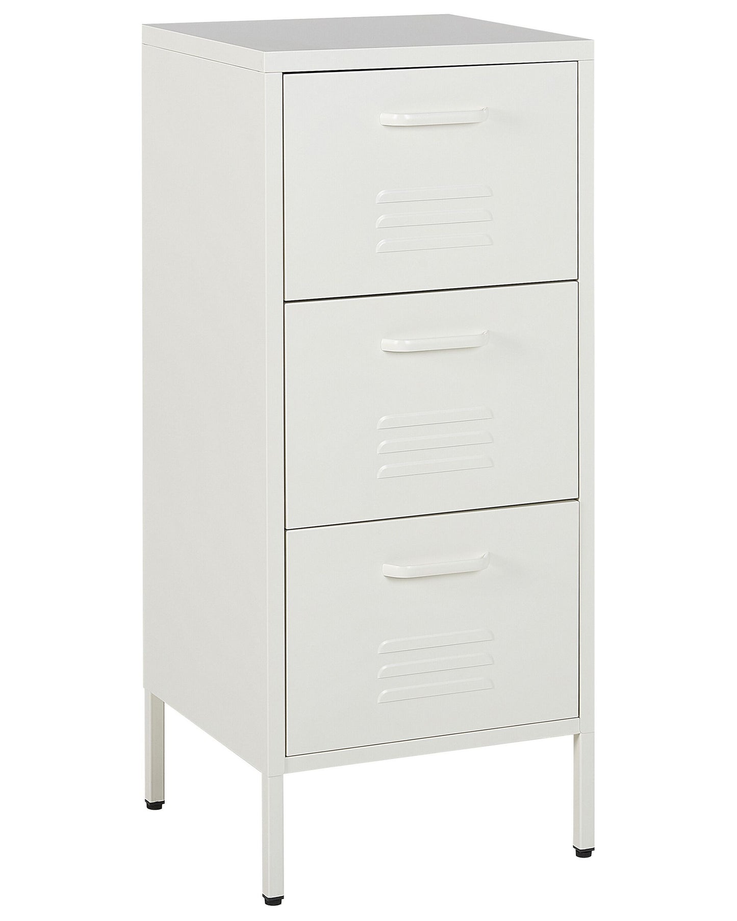 White 3 Drawer Metal Storage Cabinet Industrial Office