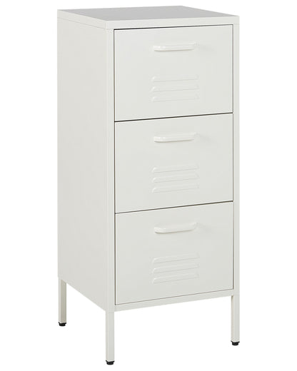White 3 Drawer Metal Storage Cabinet Industrial Office