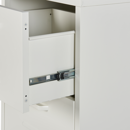 White 3 Drawer Metal Storage Cabinet Industrial Office