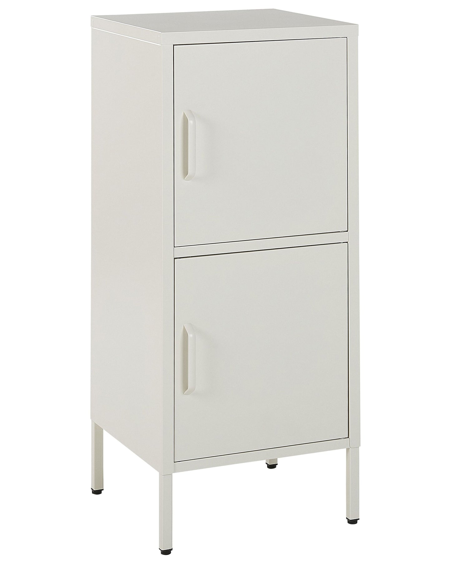 2 Door White Metal Cabinet With Four Shelves