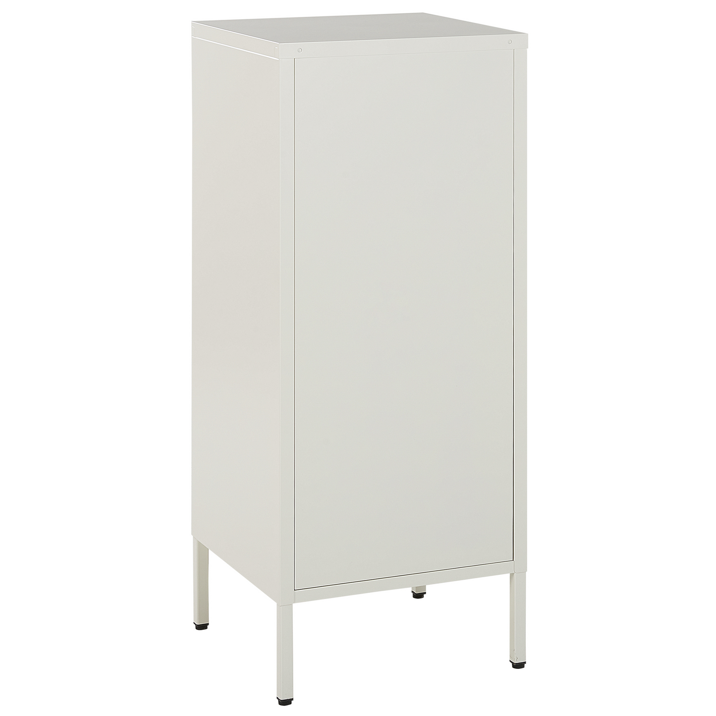 2 Door White Metal Cabinet With Four Shelves