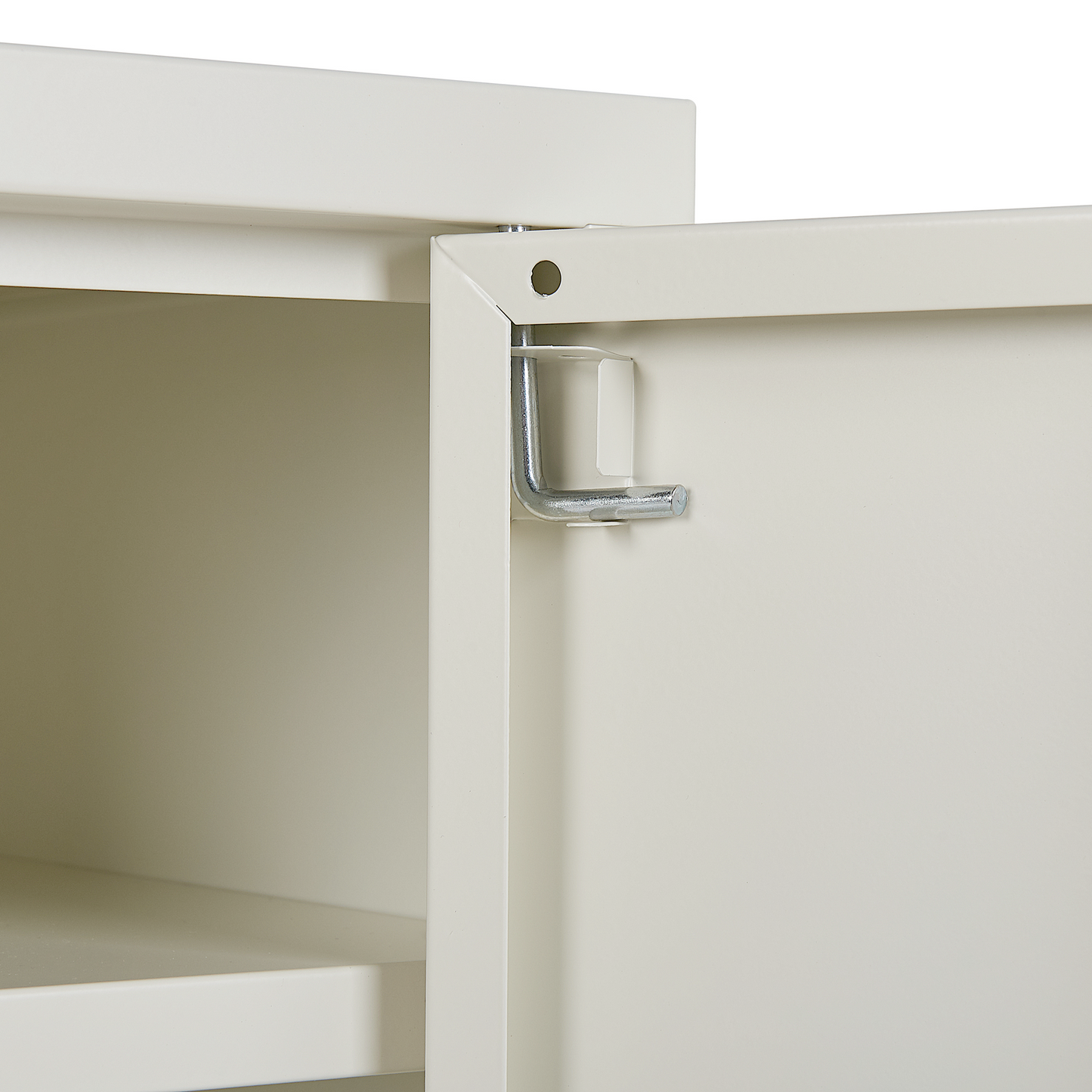 2 Door White Metal Cabinet With Four Shelves