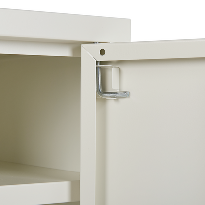2 Door White Metal Cabinet With Four Shelves