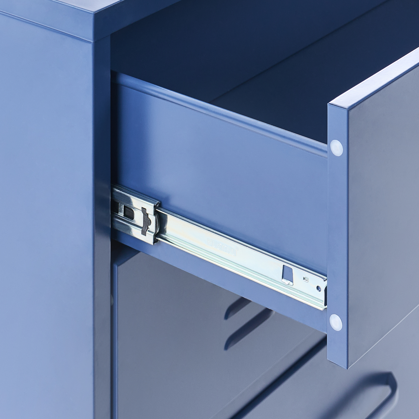 Navy Blue 4 Drawer Metal Chest Durable Industrial Style Storage Cabinet For Home Office