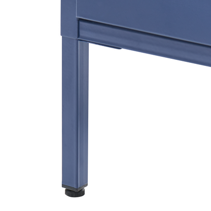 Navy Blue 4 Drawer Metal Chest Durable Industrial Style Storage Cabinet For Home Office
