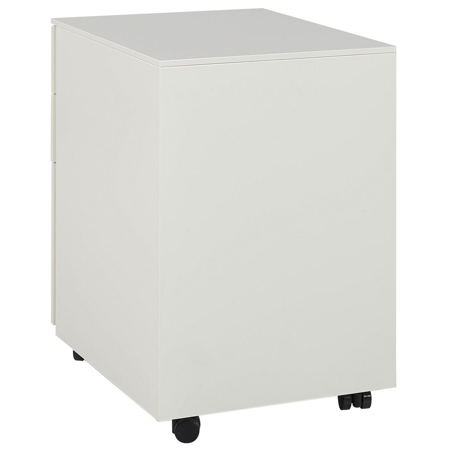 3 Drawer Off White Storage Cabinet Key Locked Castors