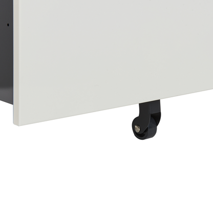 3 Drawer Off White Storage Cabinet Key Locked Castors