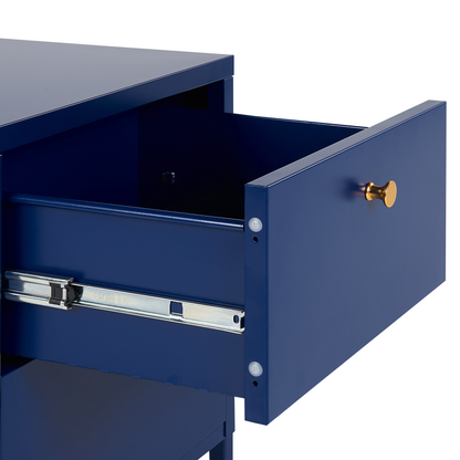 Bedside Table Two-Drawer Nightstand Industrial Storage