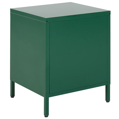 Green Steel Nightstand 2 Drawer Bedside Table