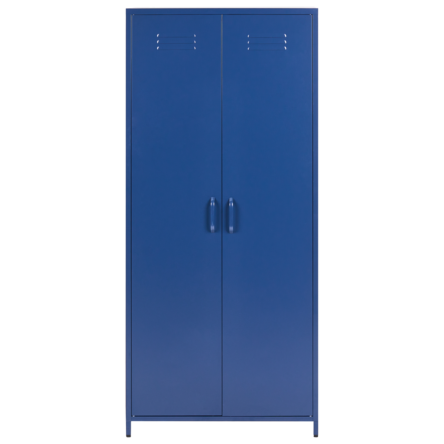 Navy Blue Steel Storage Cabinet 2 Doors 4 Shelves