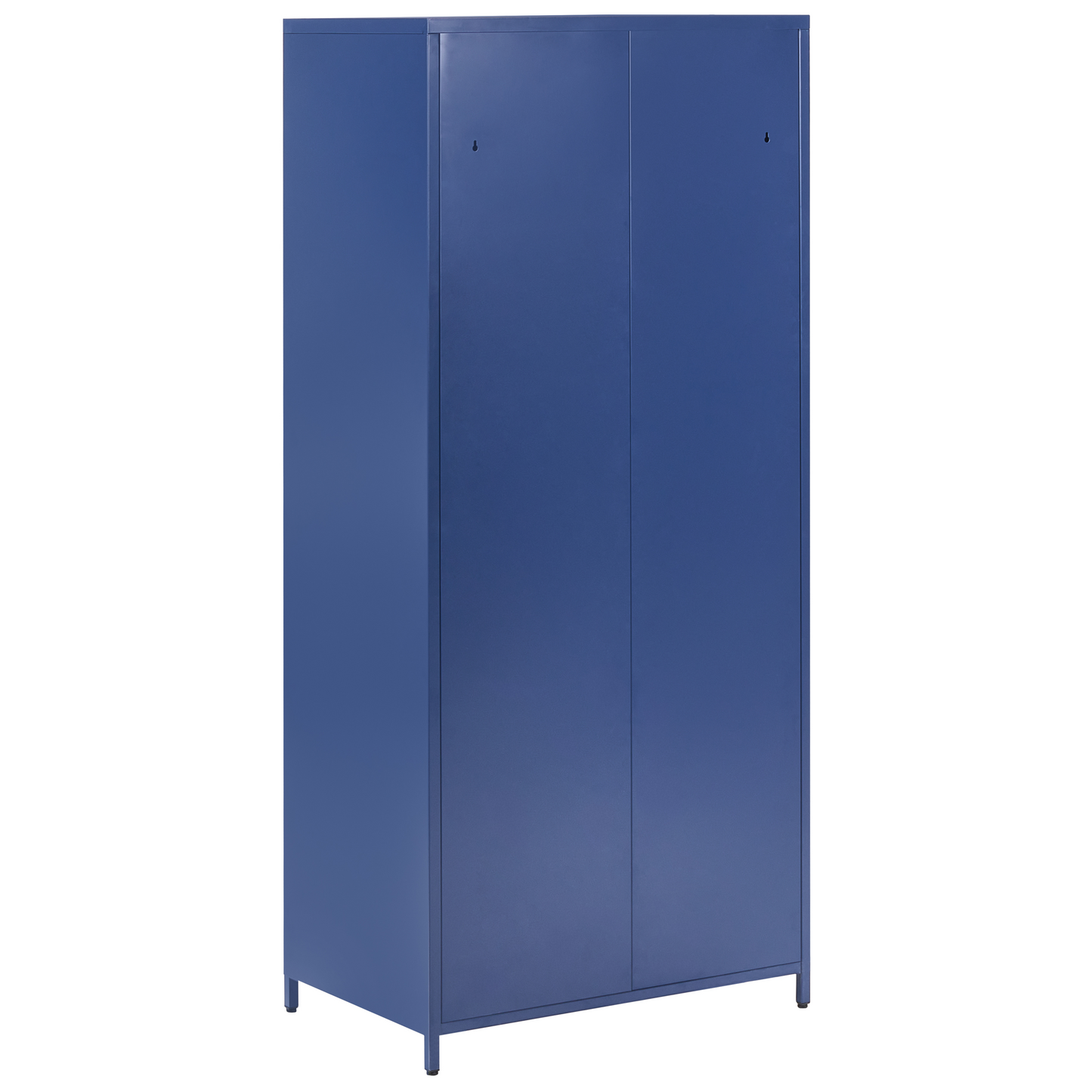 Navy Blue Steel Storage Cabinet 2 Doors 4 Shelves
