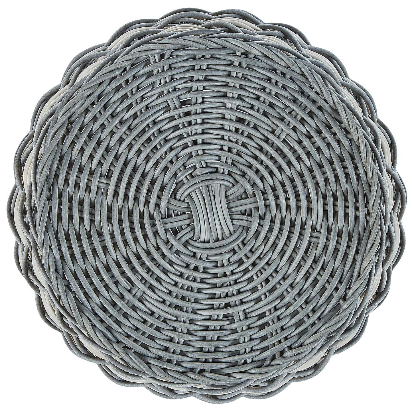 Set of 3 Grey White PE Rattan Plant Baskets with Lining