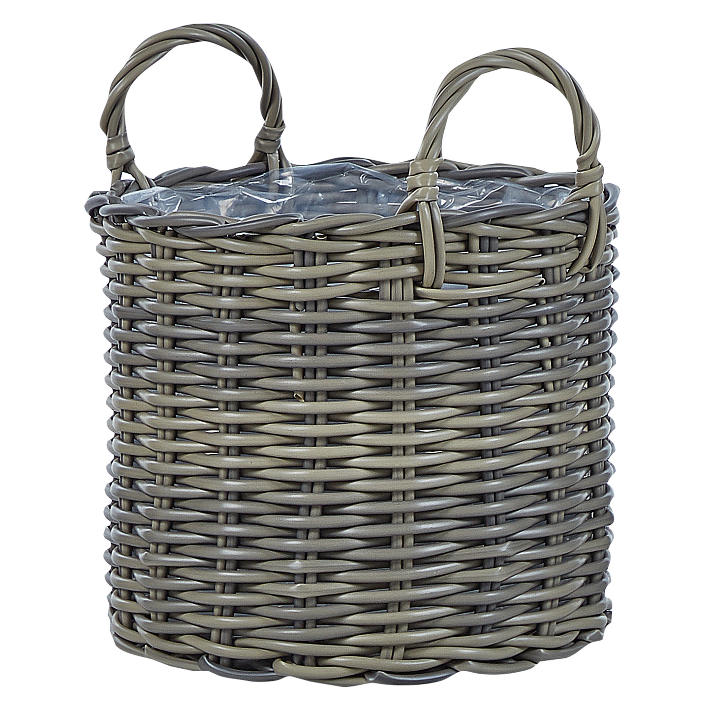 Taupe PE Rattan Plant Baskets Set of 3 With Lining