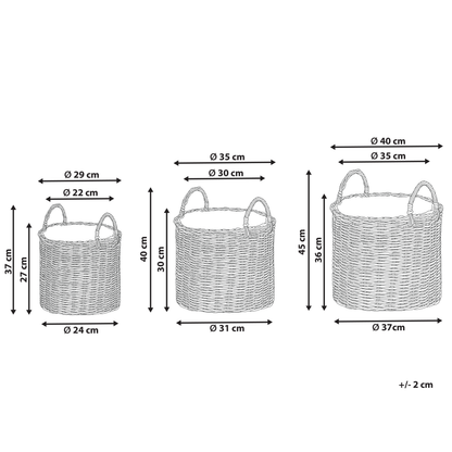Taupe PE Rattan Plant Baskets Set of 3 With Lining