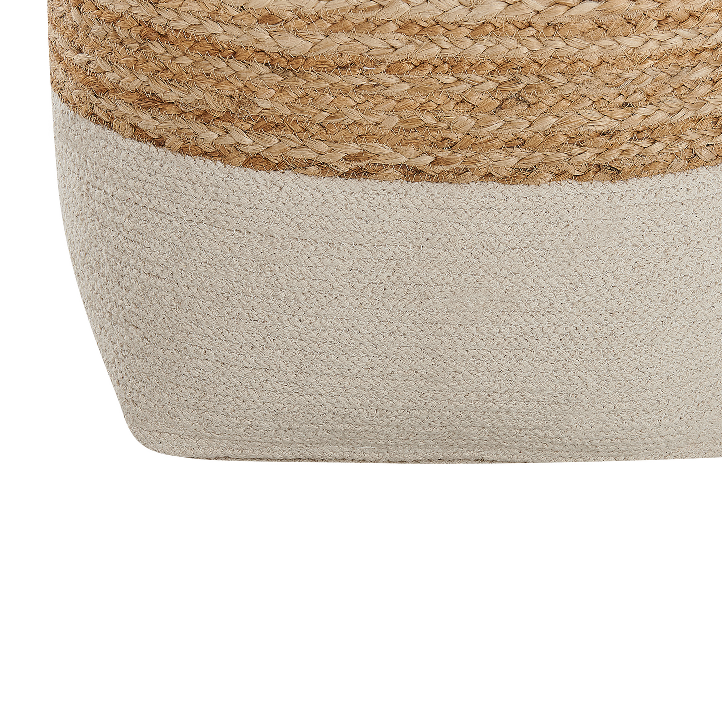 Pouf Ottoman Beige Jute EPS Beads 44 x 44cm Boho
