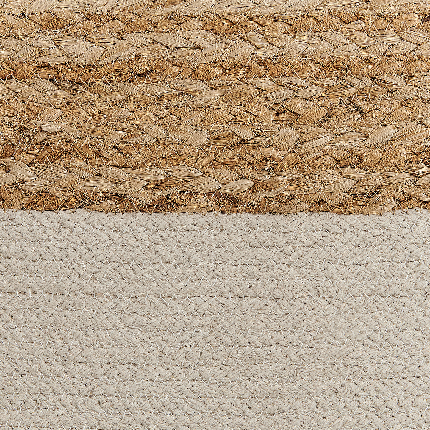 Pouf Ottoman Beige Jute EPS Beads 44 x 44cm Boho