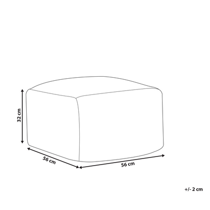 Pouffe Ottoman Black White Wool EPS Beads 56 x 56cm