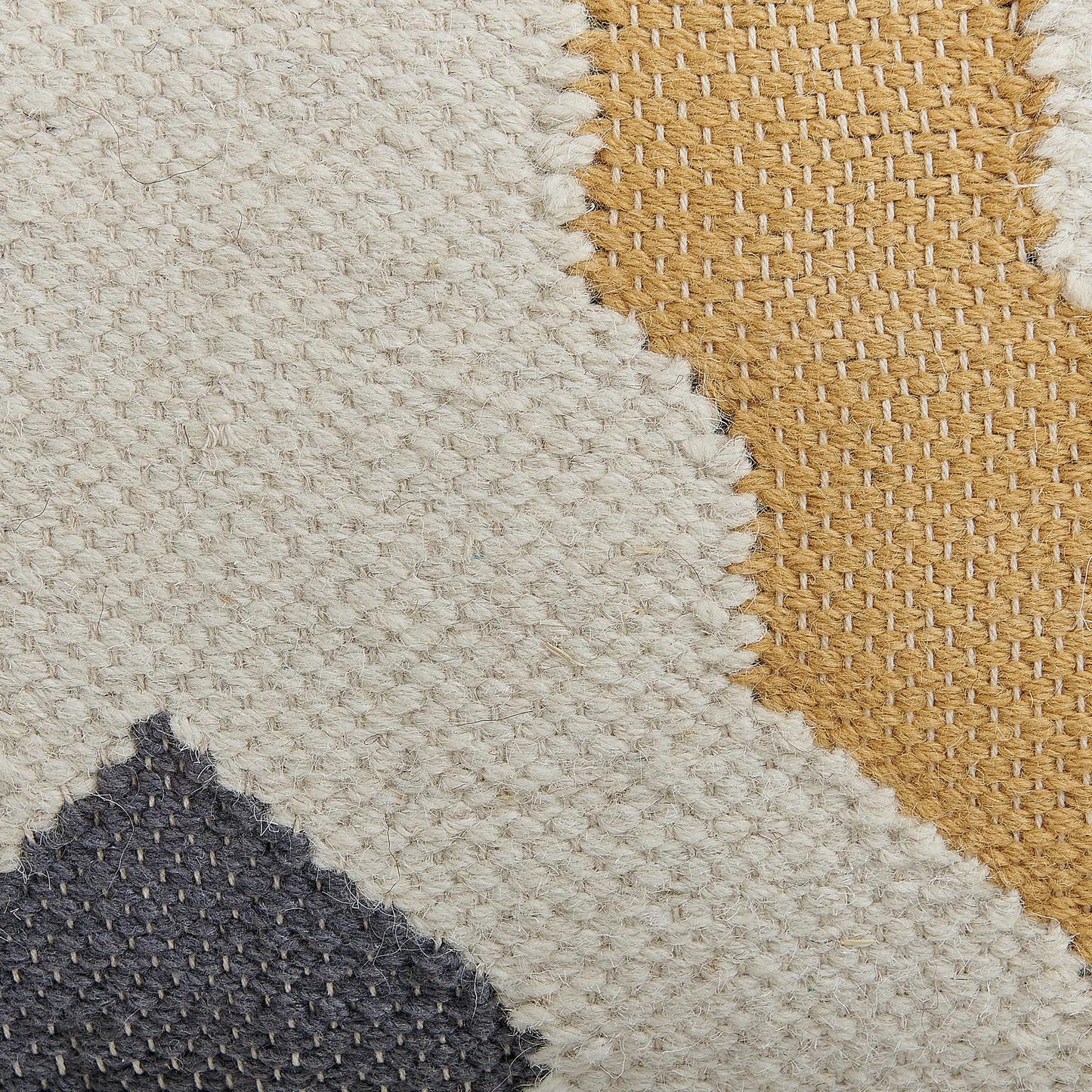 Pouffe Beige Yellow Knitted Boho Rustic