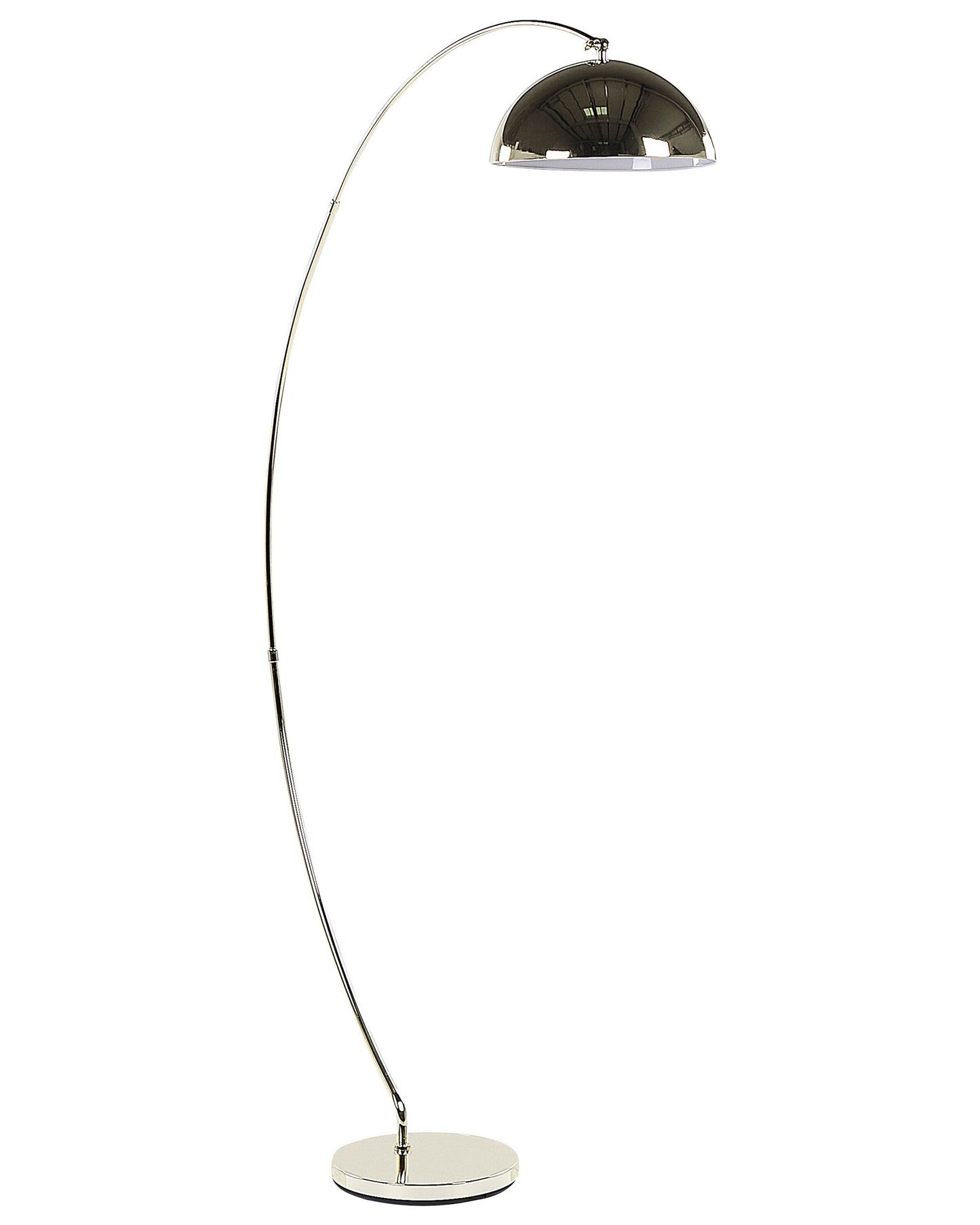 Aura Floor Lamp 188cm Gold Arc With Chrome Leg