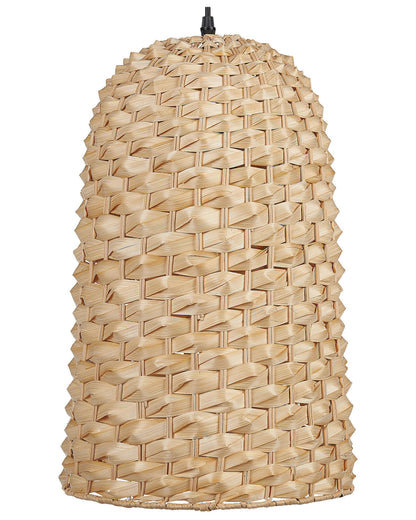 Bamboo Pendant Lamp Natural Hand Woven Wicker Shade Boho