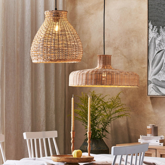 Rattan Pendant Lamp Natural Handwoven Wicker Shade