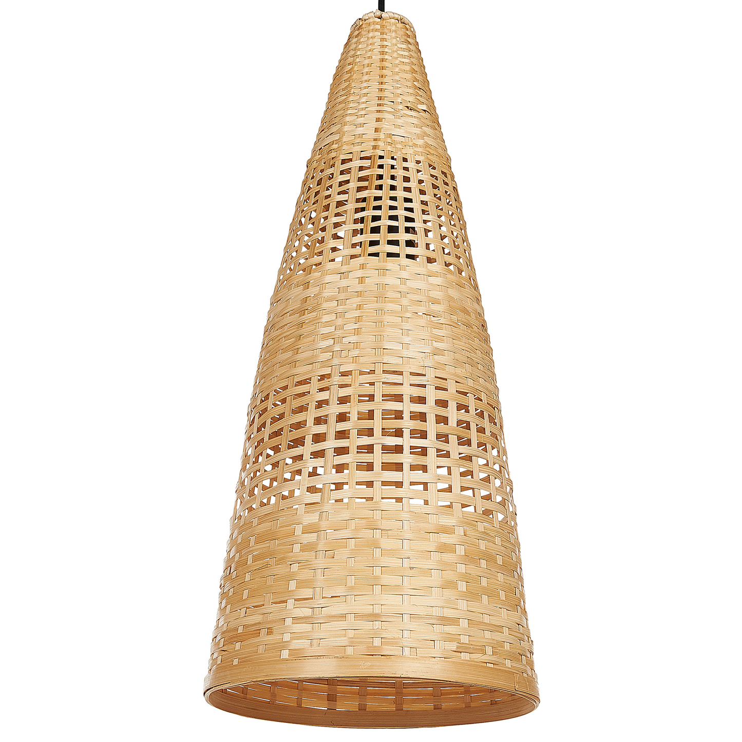 Light Brown Bamboo Pendant Lamp Natural Hand Woven Shade