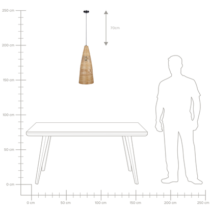 Light Brown Bamboo Pendant Lamp Natural Hand Woven Shade