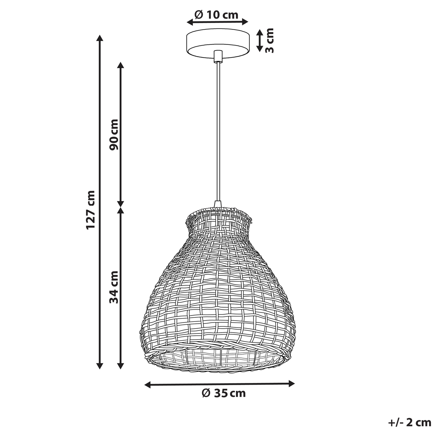 Rattan Pendant Lamp Natural Handwoven Wicker Shade
