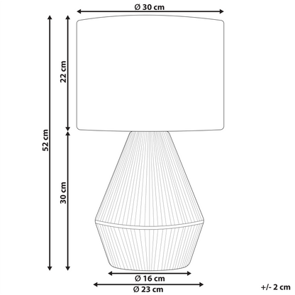 Natural Paper Cord Weave Table Lamp With White Fabric Shade