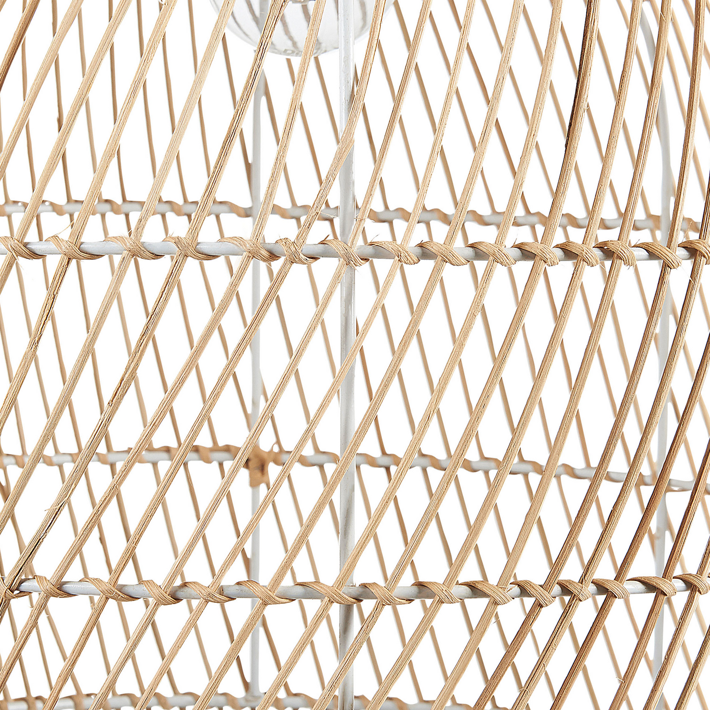 Floor Lamp 165cm Natural Beige Rattan Shade Metal Arm