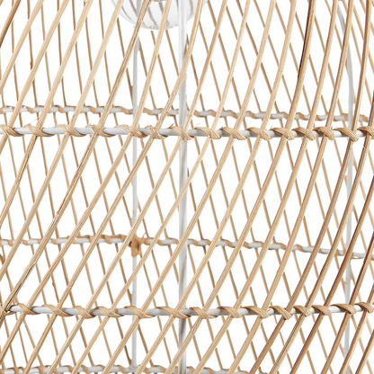 Floor Lamp 165cm Natural Beige Rattan Shade Metal Arm