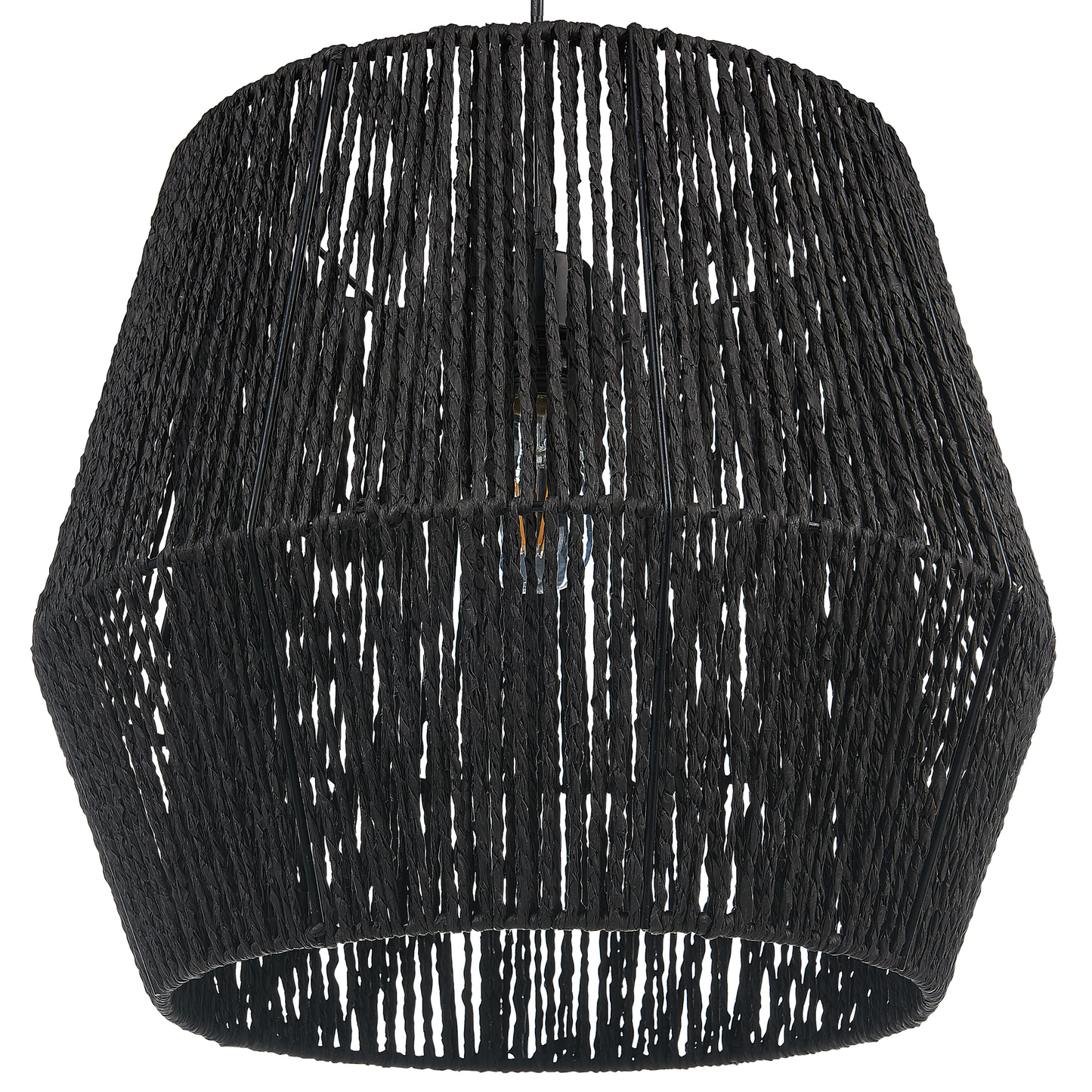 Luma Black Natural Paper Cord Pendant Lamp With Adjustable Cord