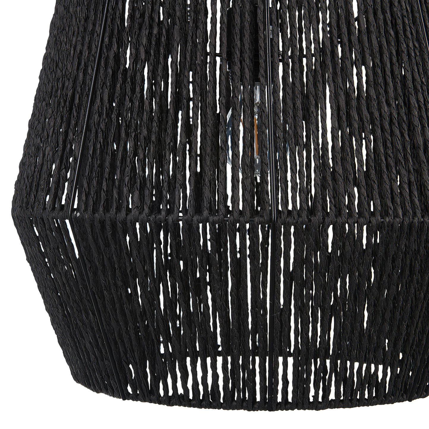 Luma Black Natural Paper Cord Pendant Lamp With Adjustable Cord