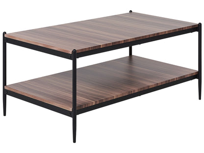 Nova Home Industrial Coffee Table Dark Brown Black MDF Metal 2 Tier 100 x 52 x 45 cm